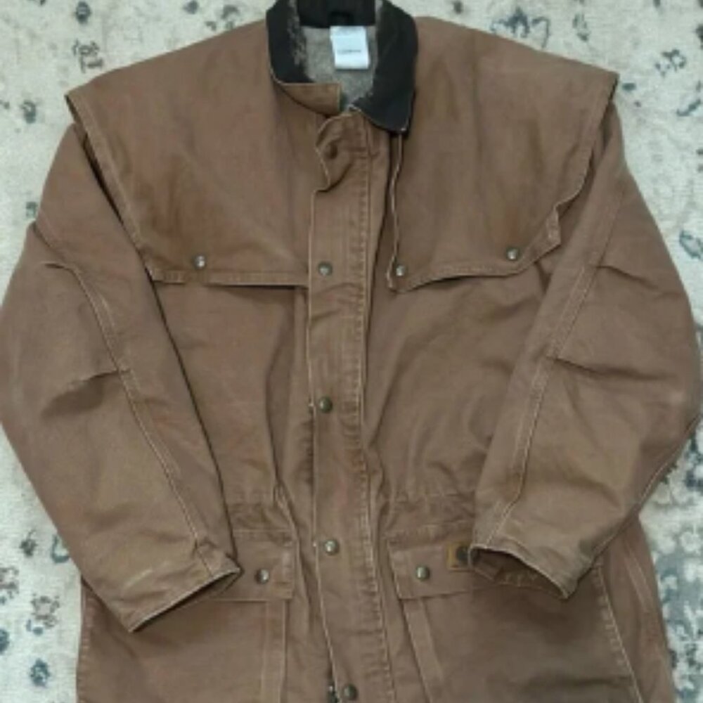Carhartt Brown Duster Jacket with Durable Canvas